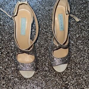 Betsey Johnson Glittering Silver Heels